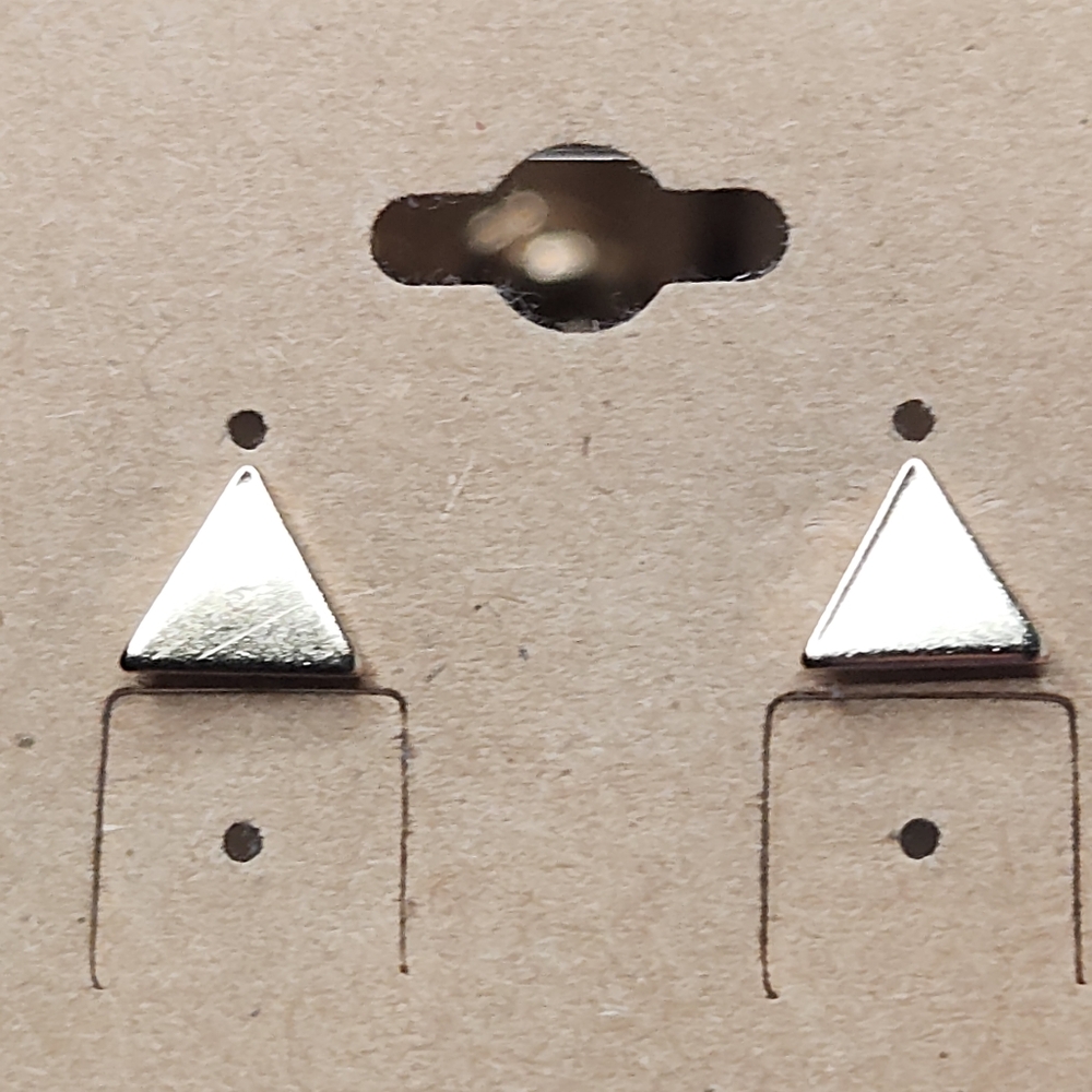 Golden Triangle Stud Earrings - Picture 1 of 2
